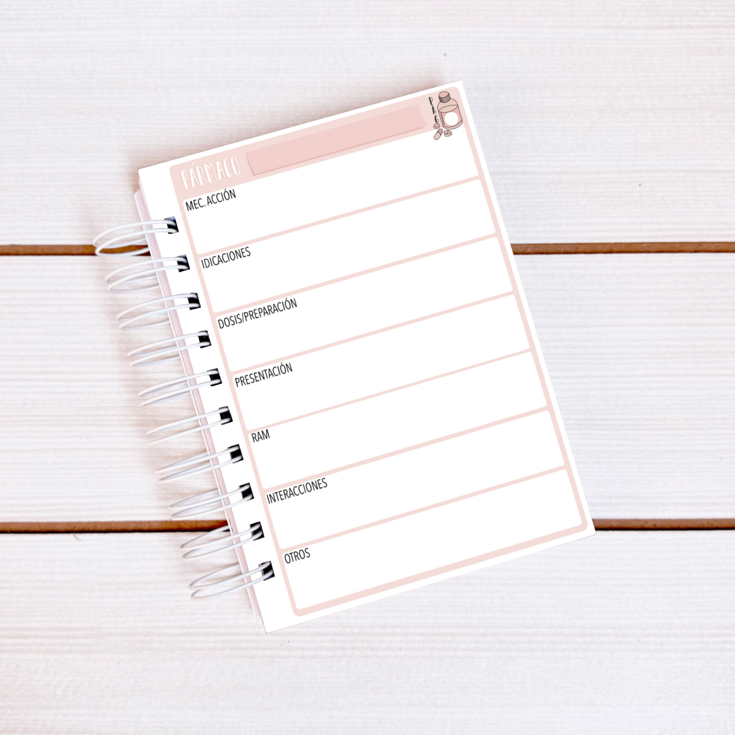 Cuaderno de Fármacos Completable S