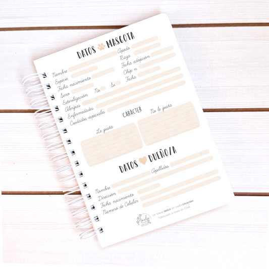 Cuaderno de Control Veterinario Tamaño M